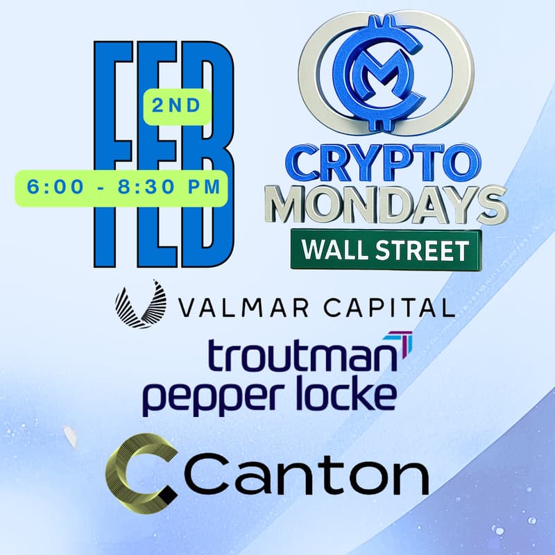 Cover Image for CryptoMondays Wall Street Presented by Troutman Pepper Locke Special Guest Glenn Barber from DRW