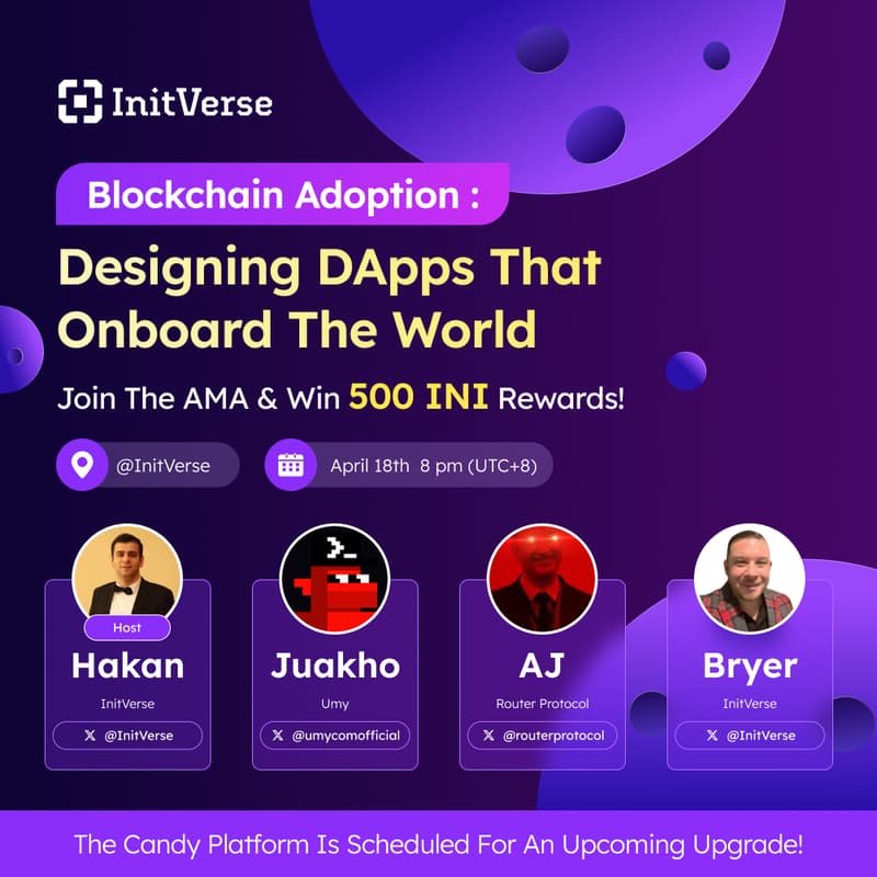 Cover Image for 🚀🎙 BUILDING DAPPS FOR THE WORLD – JOIN OUR NEXT INITVERSE AMA 🎙🚀