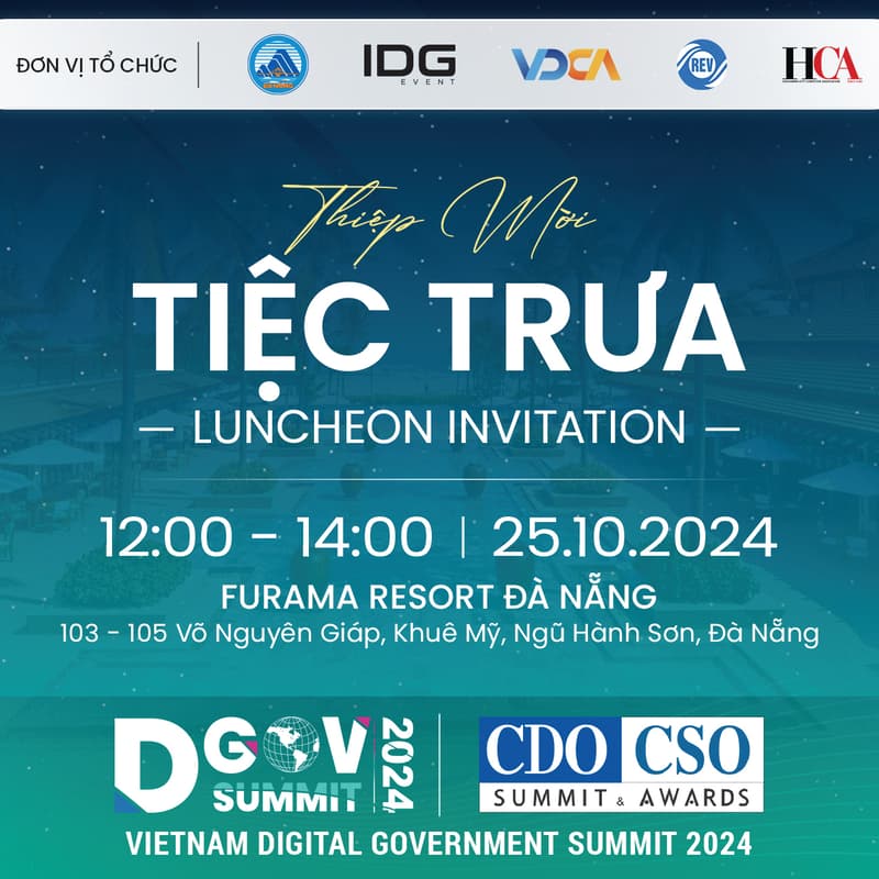 Cover Image for TIỆC TRƯA HỘI THẢO QUỐC GIA VỀ CHÍNH PHỦ SỐ 2024 (25/10)