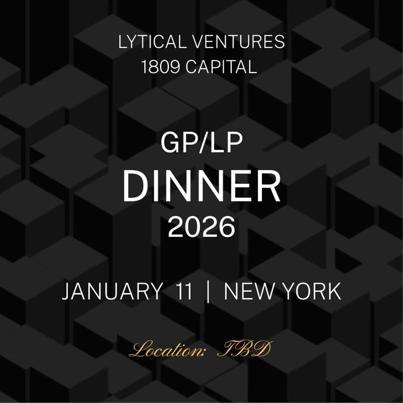 Cover Image for 1809 Capital & Lytical Ventures GP/LP Dinner - New York