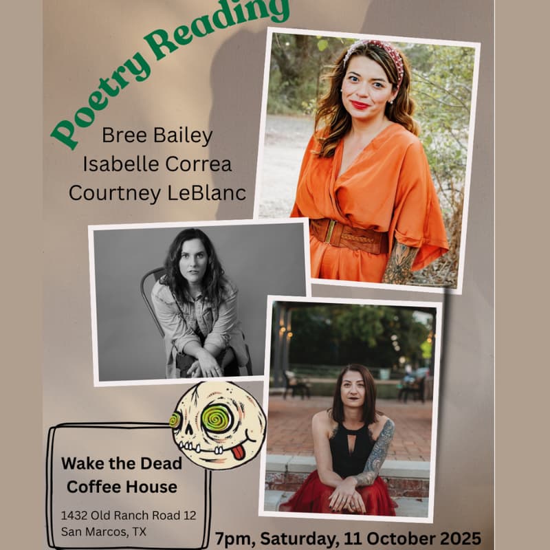 Cover Image for Poetry reading: Bree Bailey, Isabelle Correa, Courtney LeBlanc