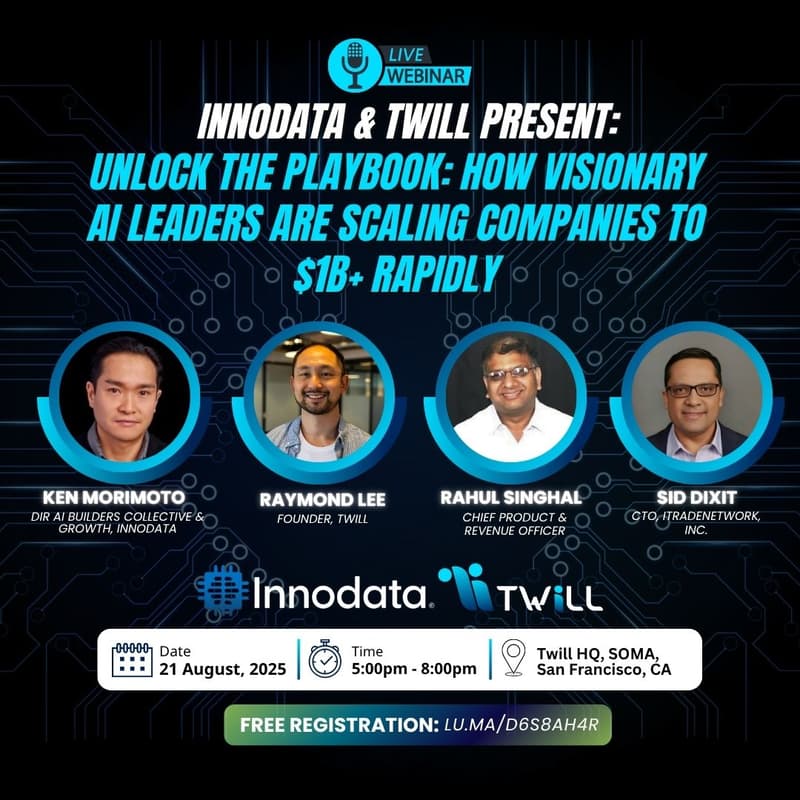 Cover Image for Innodata & Twill Present Prompt Exchange: Unlock the Playbook: How Visionary AI Leaders are Scaling Companies to $1B+ Rapidly