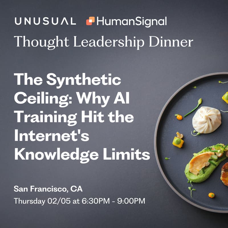 Cover Image for Thought Leadership Dinner "The Synthetic Ceiling: Why AI Training Has Hit the Internet’s Knowledge Limits"
