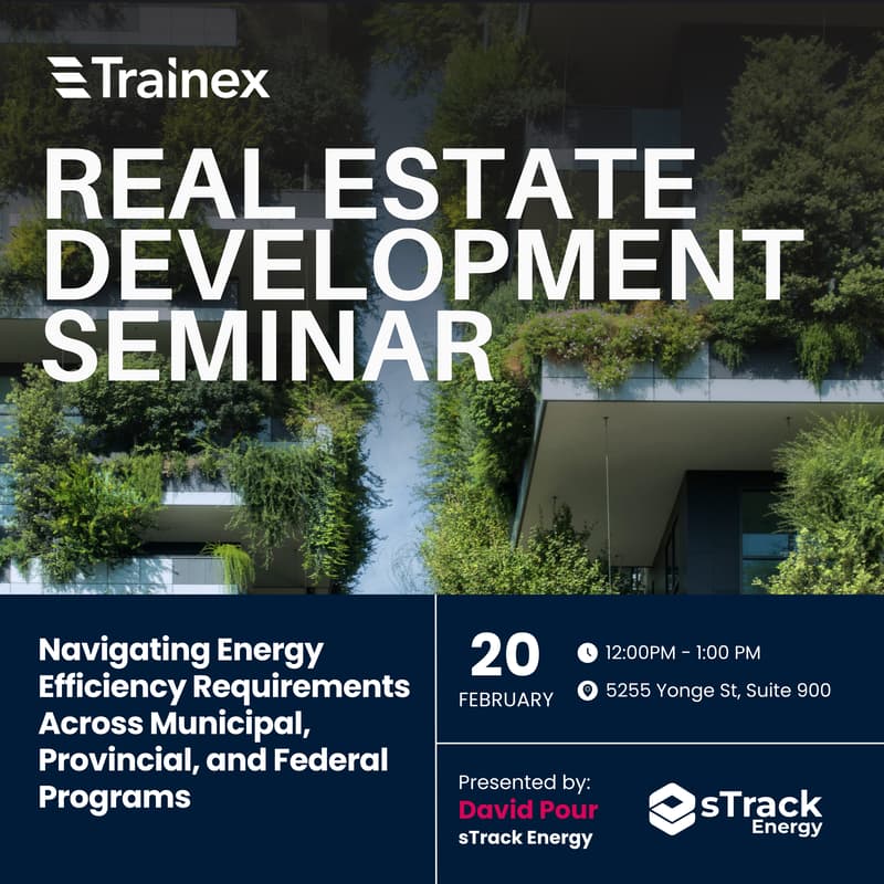 Cover Image for Trainex Semianr: Navigating Energy Efficiency Requirements Across Municipal, Provincial, and Federal Programs