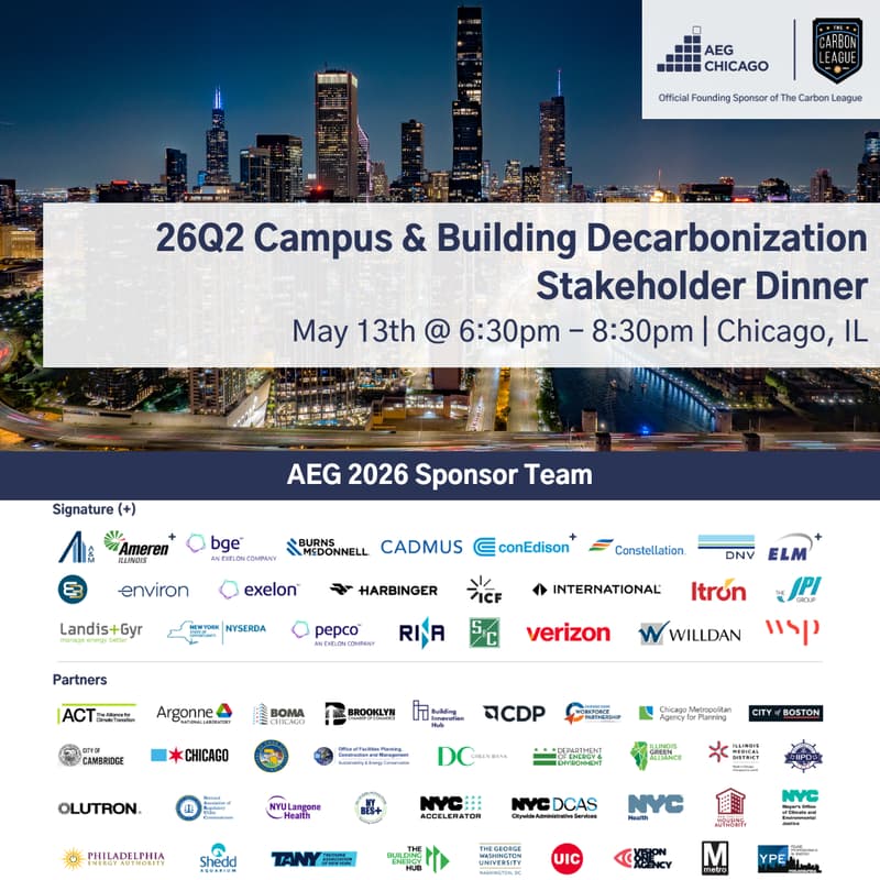 Cover Image for 26Q2 Chicago Dinner: Campus & Building Decarbonization