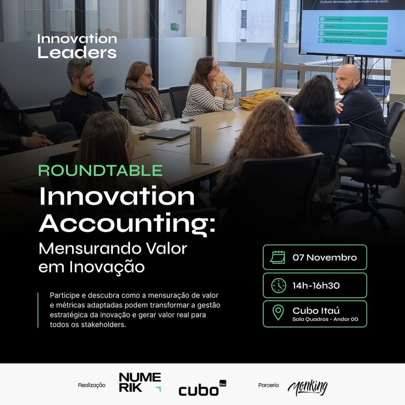 Cover Image for Roundtable | Innovation Accounting: Mensurando Valor em Inovação