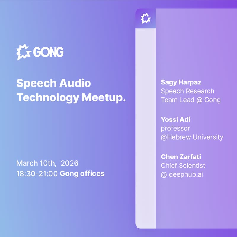 Cover Image for Speech Audio Technology Meetup @Gong