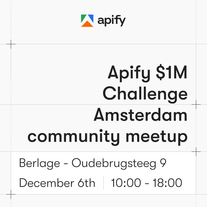 Cover Image for Apify $1M Challenge: Amsterdam community hackathon