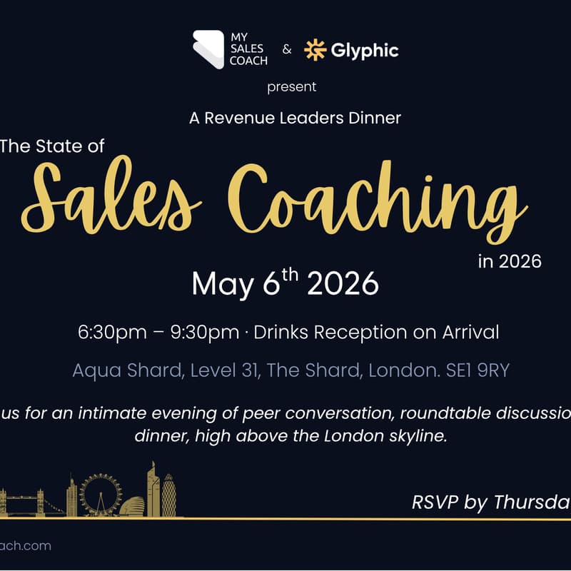 Cover Image for Revenue Leaders Dinner - Hosted by MySalesCoach & Glyphic