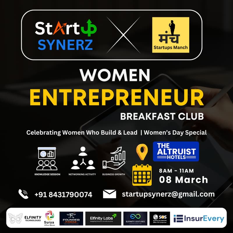 Cover Image for Women Entrepreneur Breakfast Club | Women’s Day Special | Curated Founders Gathering