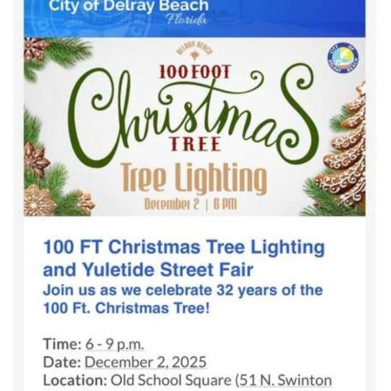 Cover Image for Family Mindfulness Tree Lighting @ Old School Square, Delray Beach