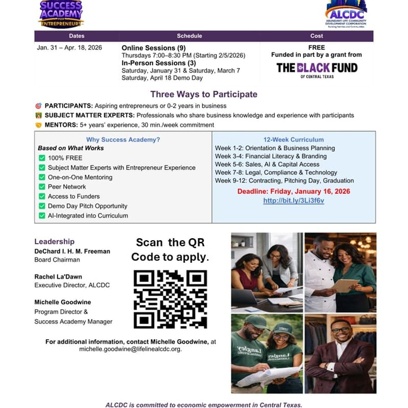 Cover Image for Success Academy for Entrepreneurs Launch