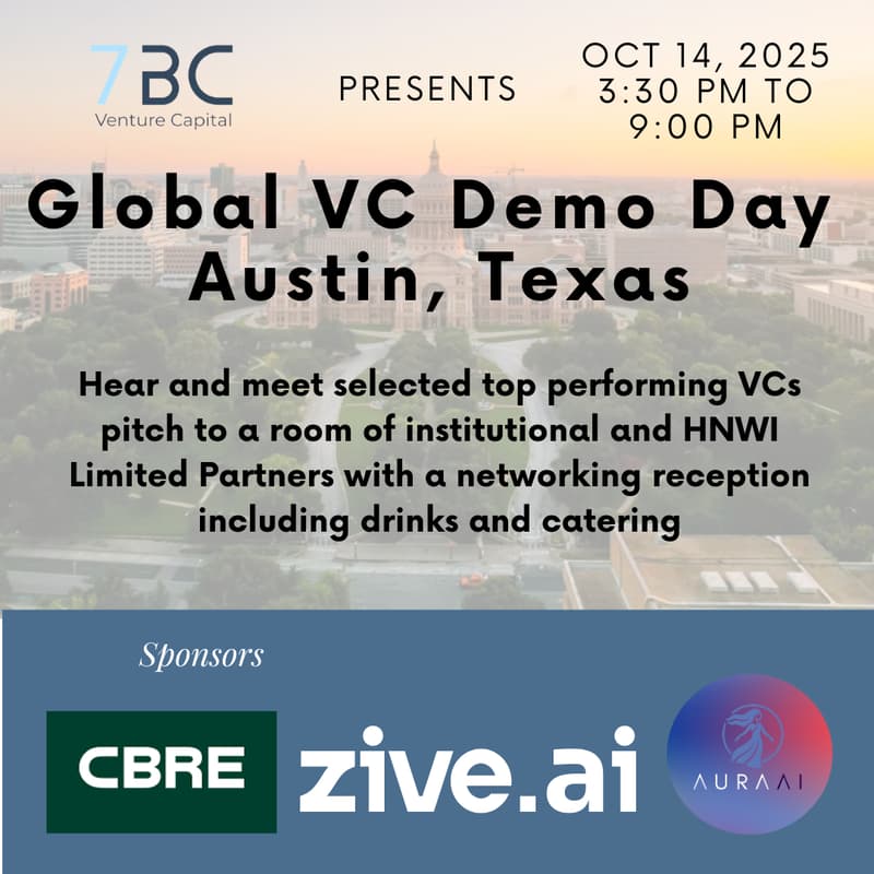 Cover Image for 7BC Global VC Demo Day Austin, Texas