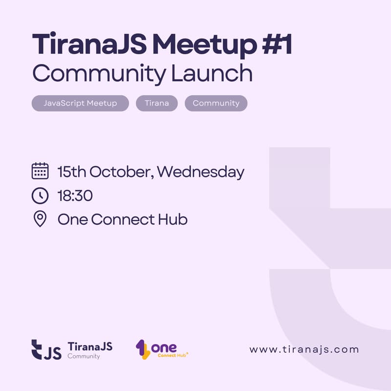 Cover Image for TiranaJS Meetup #1: Community Launch
