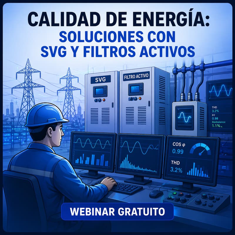Cover Image for WEBINAR GRATUITO || CALIDAD DE ENERGÍA: SOLUCIONES CON SVG Y FILTROS ACTIVOS