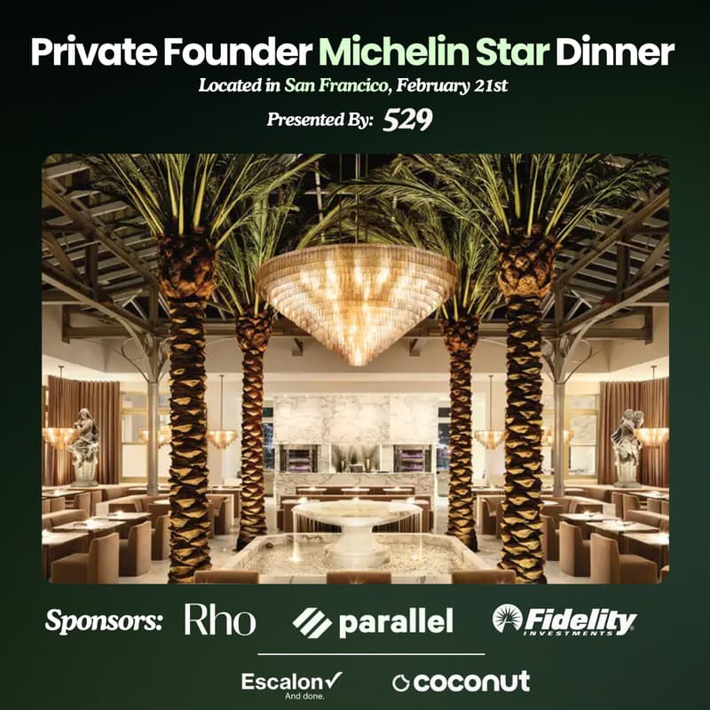 Cover Image for Private Founder Michelin Star Dinner (SF)