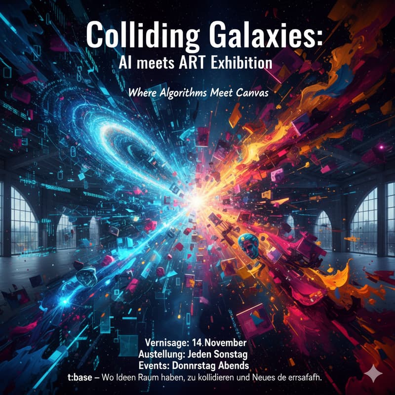 Cover Image for Colliding Galaxies AI meets Art Vernissage