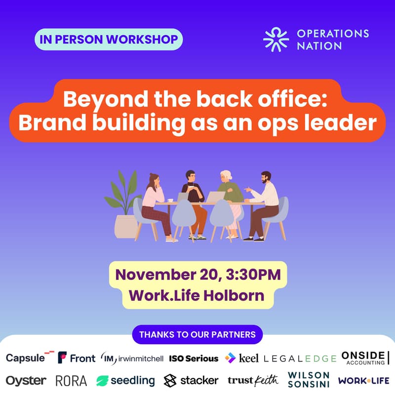 Cover Image for Beyond the back office: Brand building as an ops leader