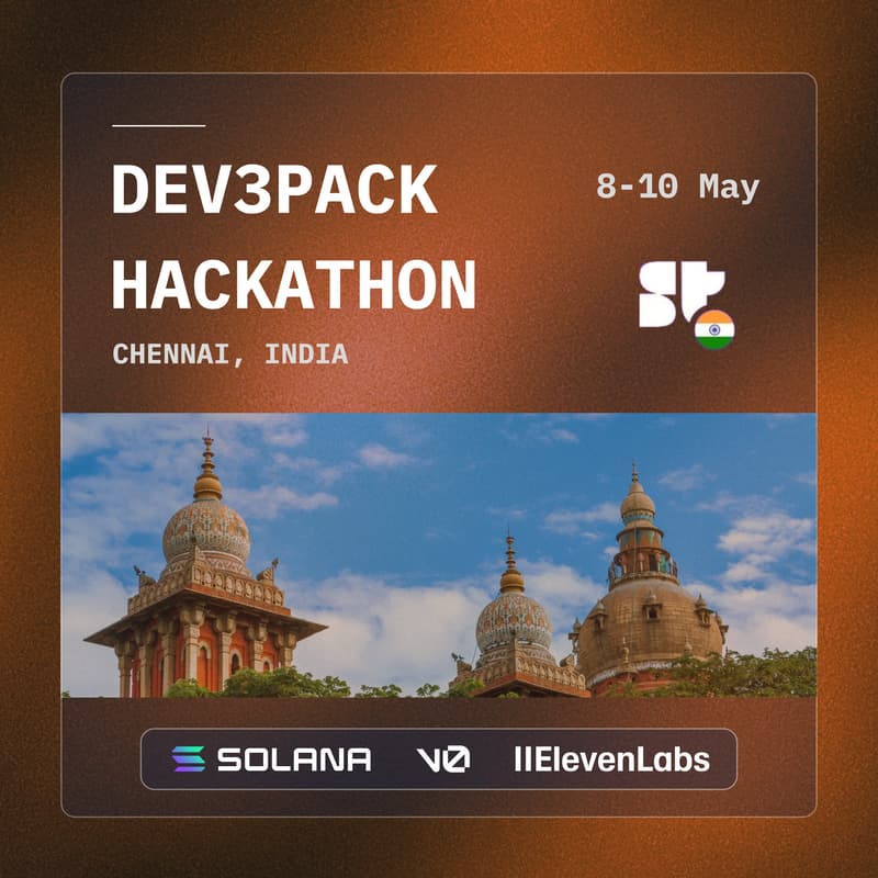Cover Image for Dev3pack Hack, Chennai ๐ฎ๐ณ