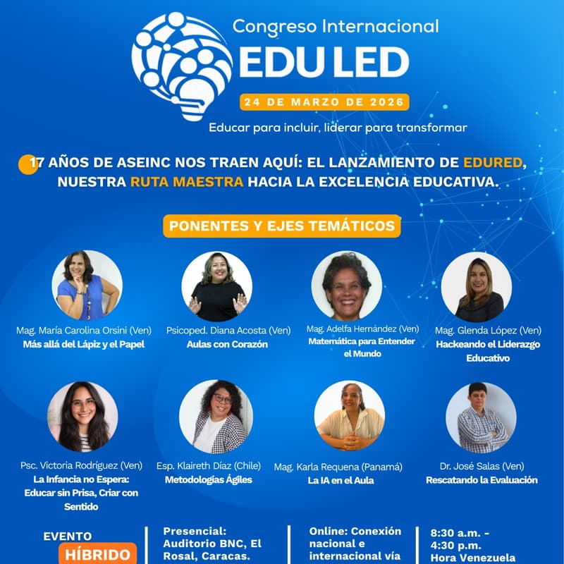 Cover Image for Congreso Educativo Internacional EDULED: Educar para incluir, liderar para transformar, enmarcado en el aniversario 17 de ASEINC