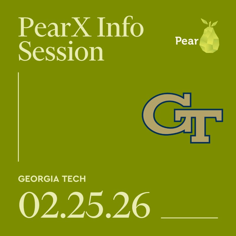 Cover Image for PearX Info Session & AMA with Khalil Fuller, Pear Partner & Former Founder (Georgia Tech)