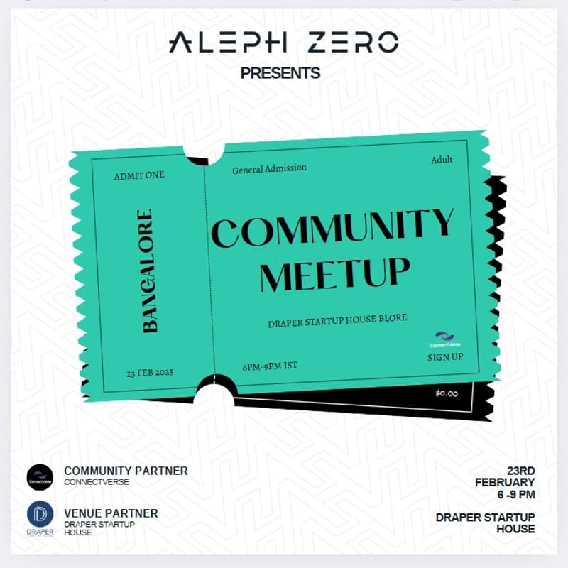 Cover Image for Aleph Zero Web3 Community Meetup - Bangalore Edition