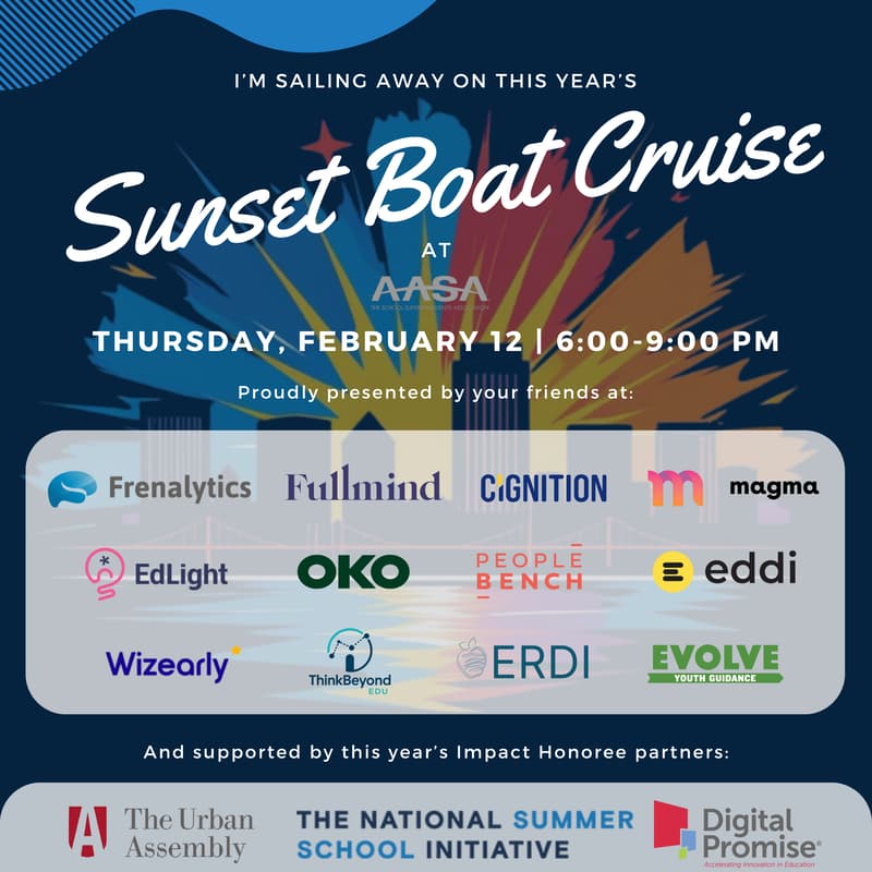 Cover Image for 2026 Nashville AASA Sunset Boat Cruise for District-Level Education Leaders