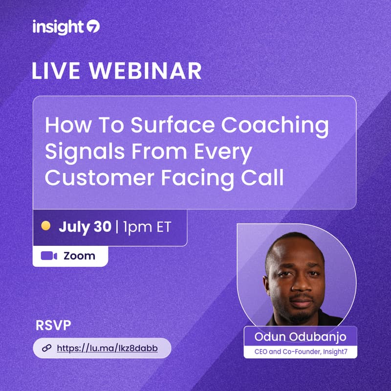 Cover Image for How to surface coaching signals from every customer facing call