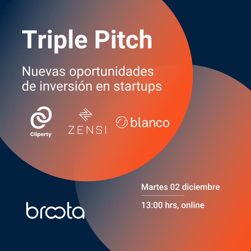 Cover Image for Triple Pitch Online | 3 startups: Cliperty, Zensi y blanco