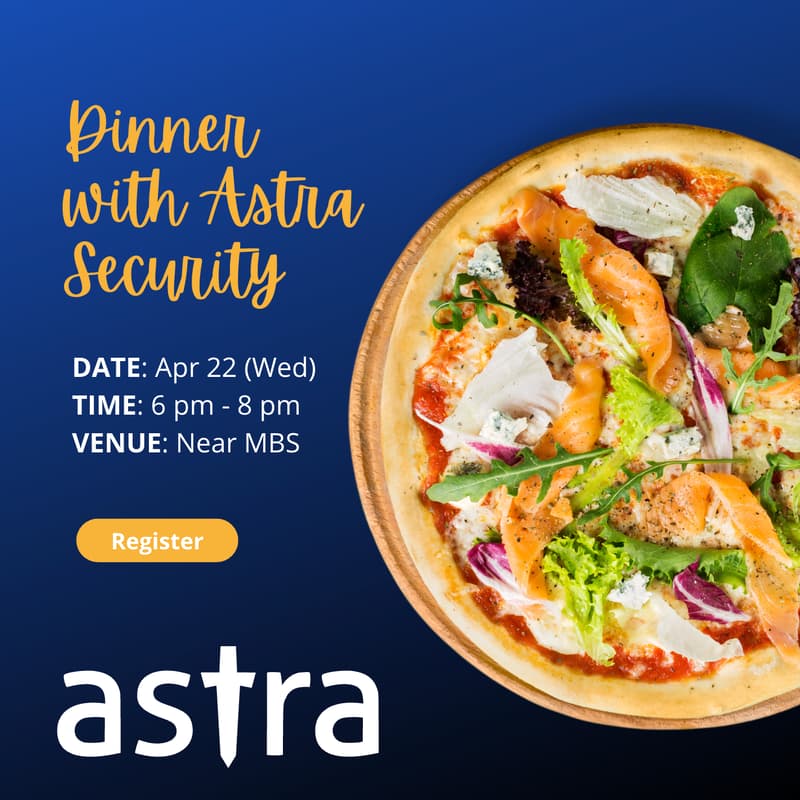 Cover Image for Dinner with Astra - Black Hat Asia Edition - Singapore