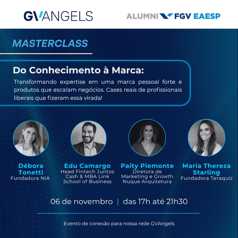 Cover Image for Masterclass -  Do Conhecimento à Marca: Como Transformar Expertise em Negócio Escalável