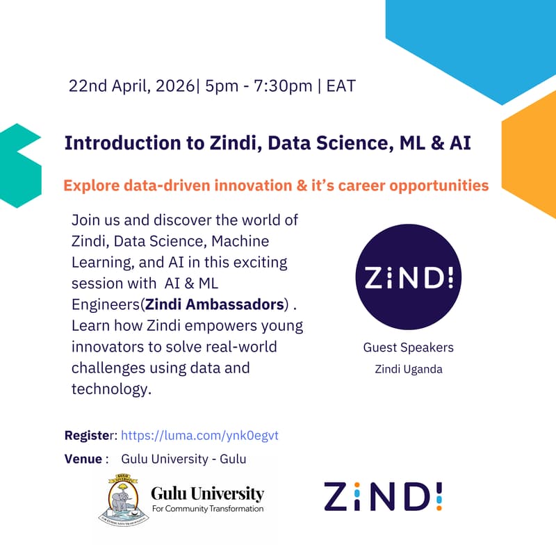 Cover Image for Introduction to Zindi, Data Science, ML & AI at Gulu University