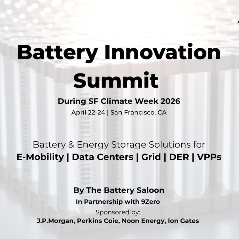 Cover Image for Battery Innovation Summit 2026, SFCW — April 22-24, 2026