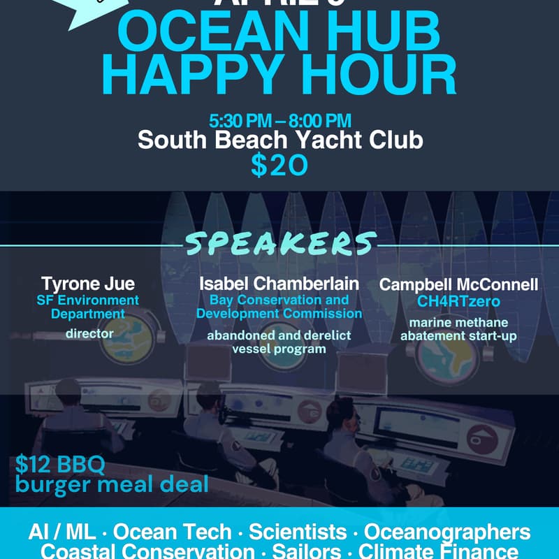 Cover Image for SF Blue Tech Happy Hour April 9: SF Environment Dept, BCDC and Methane Abatement Start-up