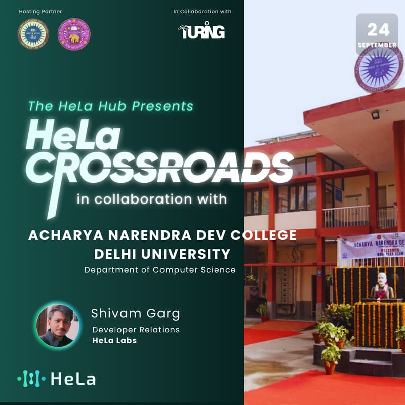 Cover Image for HeLa CrossRoad Roadshow ✦ Acharya Narendra Dev College, Delhi University ✦