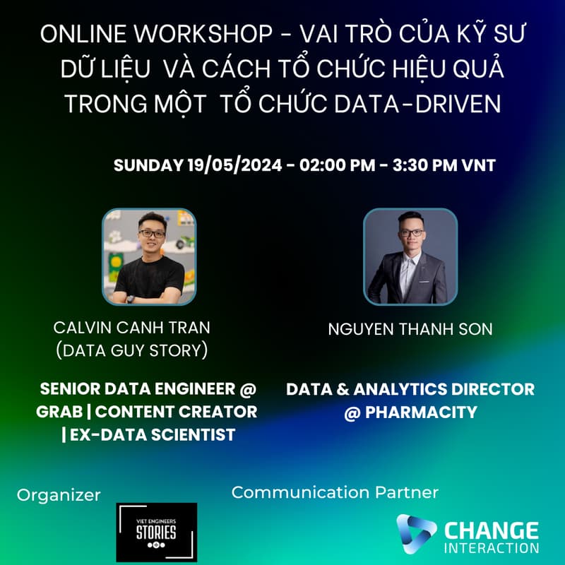 Cover Image for Masterclass - Vai trò của kỹ sư dữ liệu và cách xây dựng đội ngũ làm dữ liệu trong một tổ chức data-driven