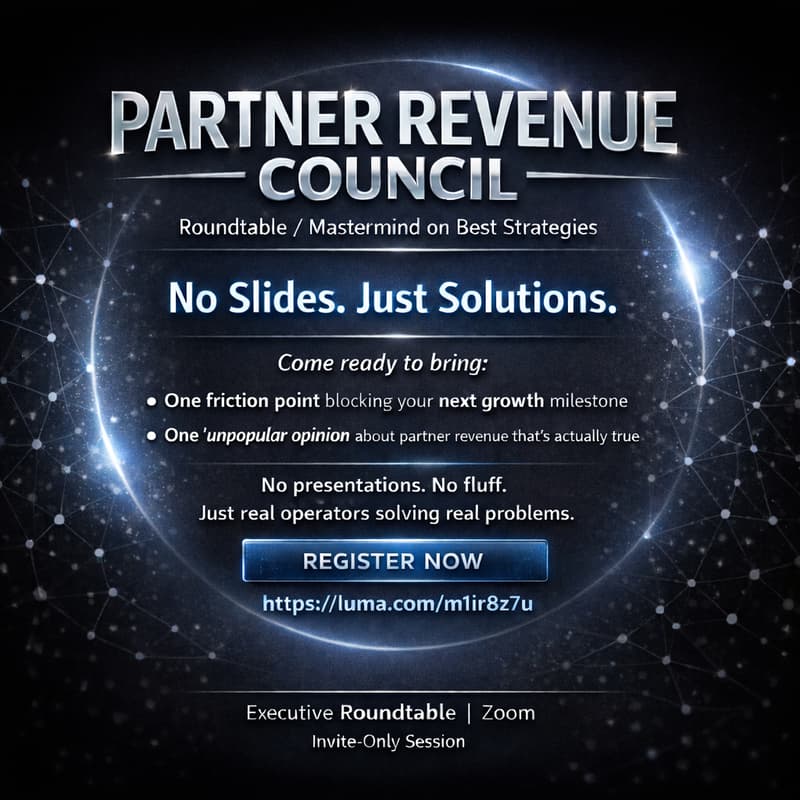 Cover Image for Partner Revenue Council - Roundtable/Mastermind on Best Strategies