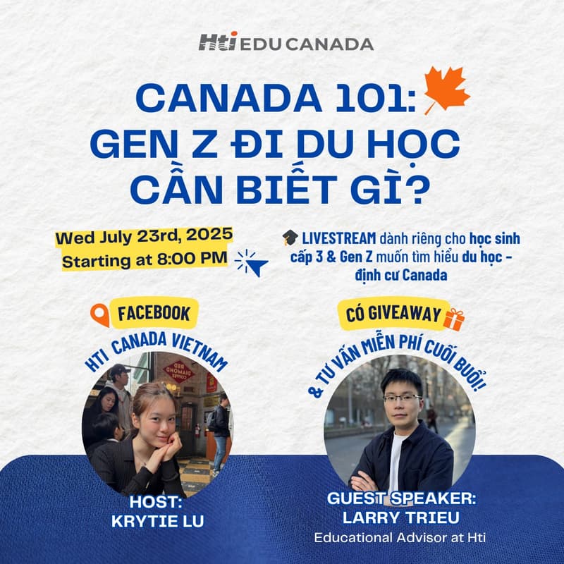 Cover Image for Livestream - Canada 101: Gen Z Cần Biết Gì Khi Du Học Canada?
