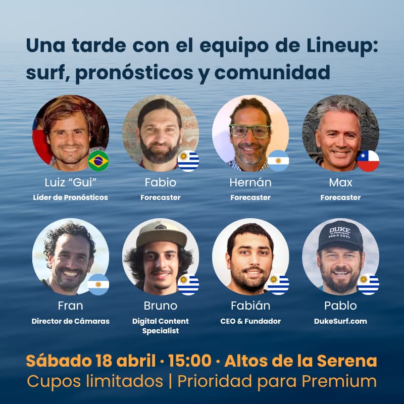 Cover Image for Una tarde con el equipo de Lineup: surf, pronósticos y comunidad