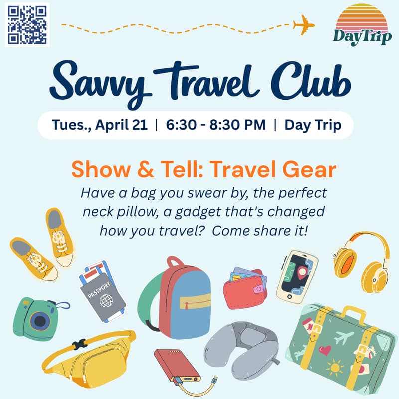 Cover Image for AVL Savvy Travel Club | Travel Gear Show & Tell