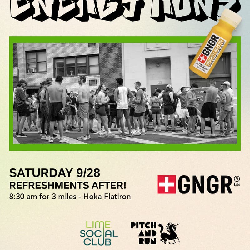 Cover Image for ENERGY RUN: Lime Social Club + Pitch & Run x Hoka x GNGR Labs