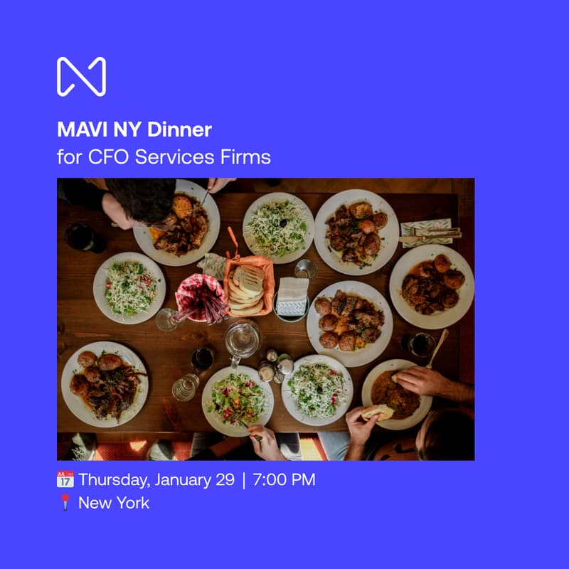 Cover Image for MAVI NY Dinner for CFO Services Firms
