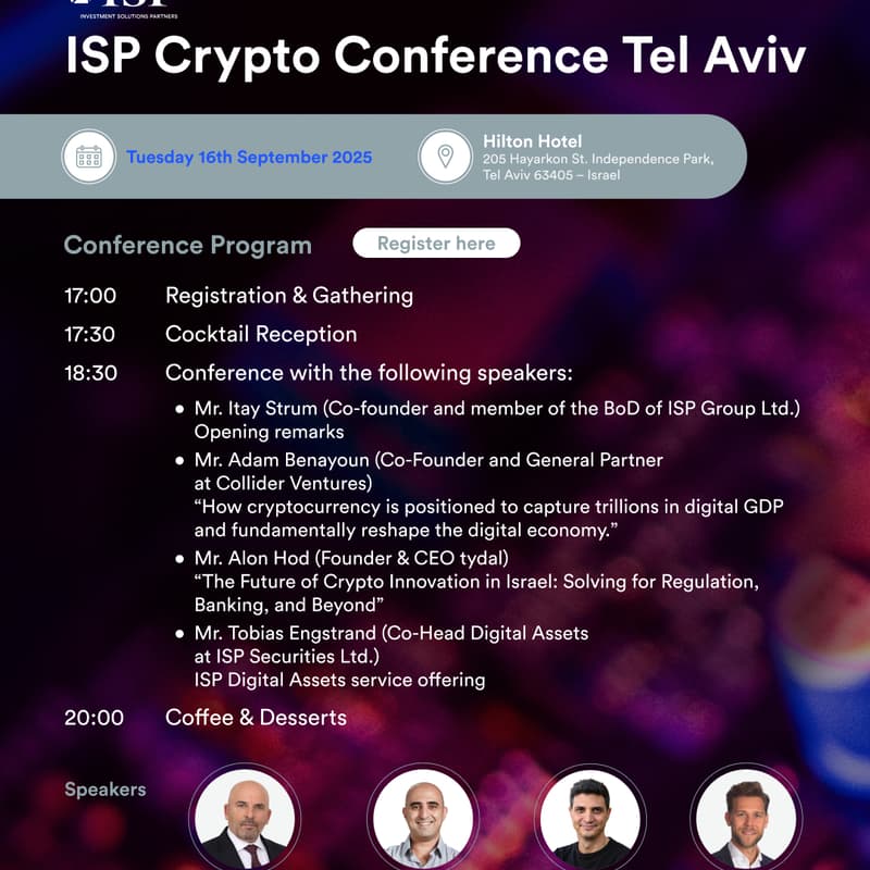 Cover Image for ISP Crypto Conference       Tel Aviv
