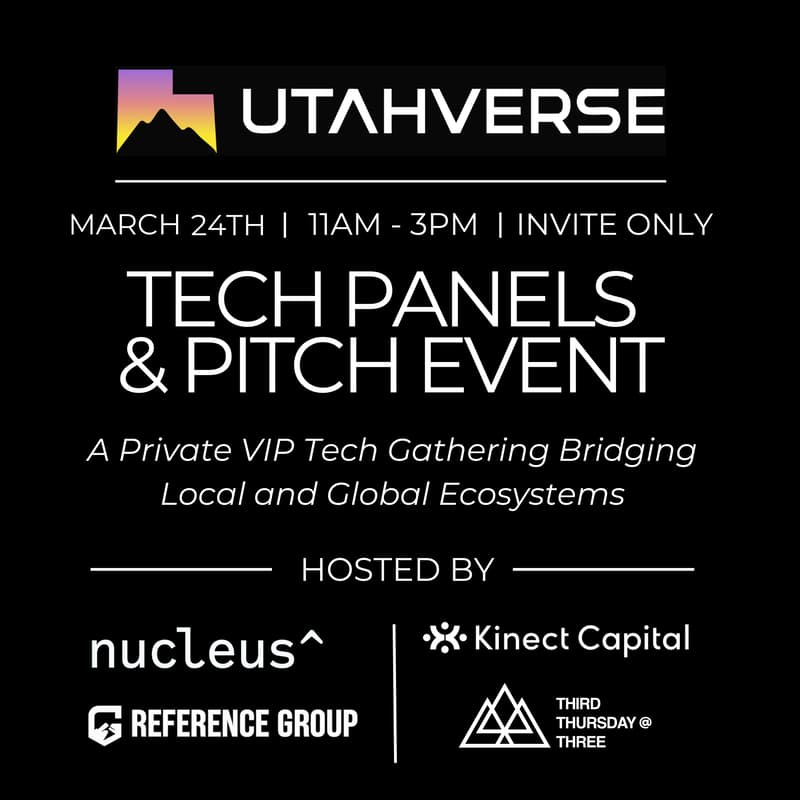 Cover Image for UTAHVERSE VIP GLOBAL AND LOCAL TECH GATHERING (INVITE ONLY)