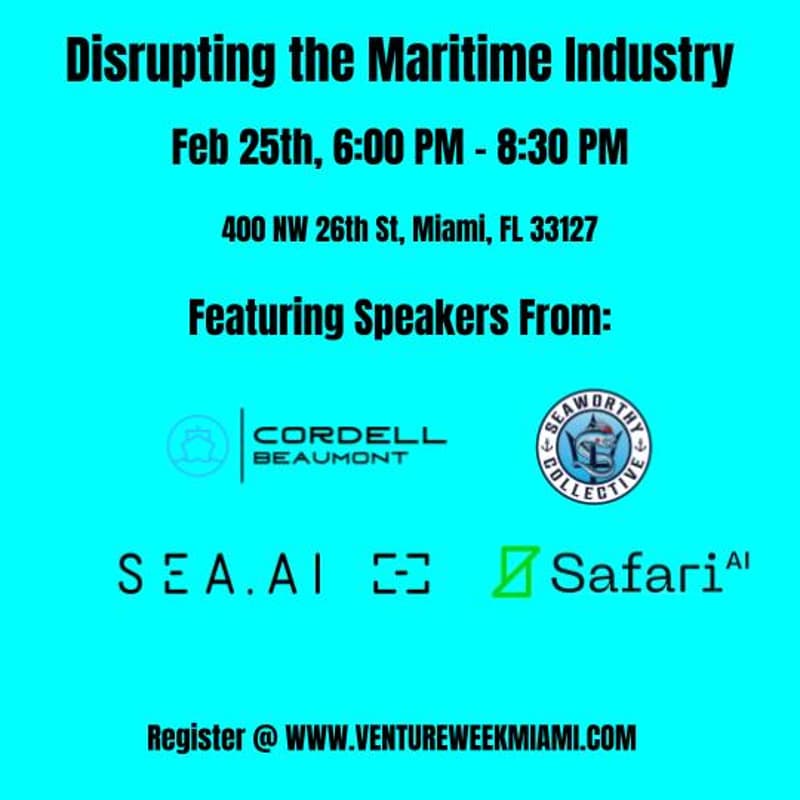 Cover Image for Disrupting the Maritime Industry - #VENTUREWEEKMIAMI