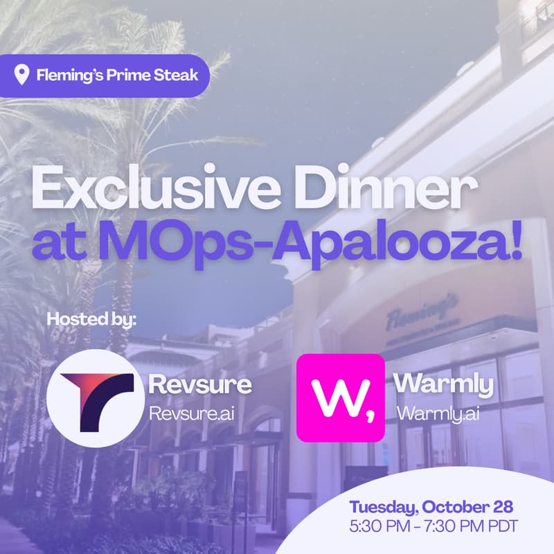 Cover Image for Join RevSure & Warmly for an Exclusive Dinner at MOps-Apalooza!