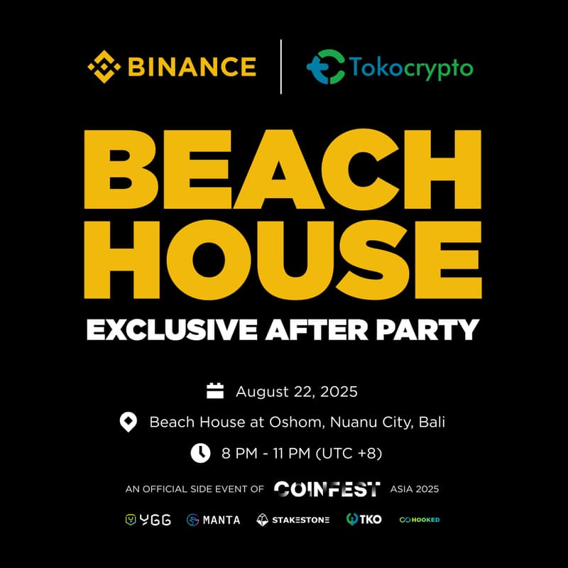 Cover Image for Tokocrypto x Binance Beach House – Official (IN)Side Event at Coinfest Asia 2025