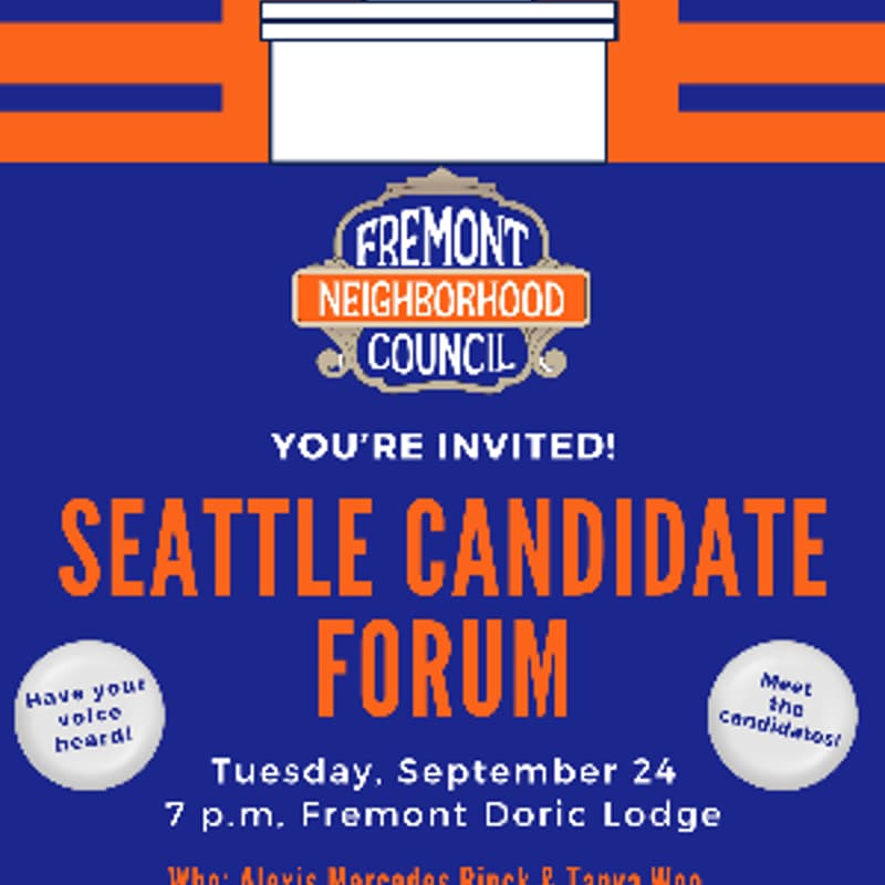 Cover Image for Seattle City Council Candidate Forum presented by Fremont Neighborhood Council