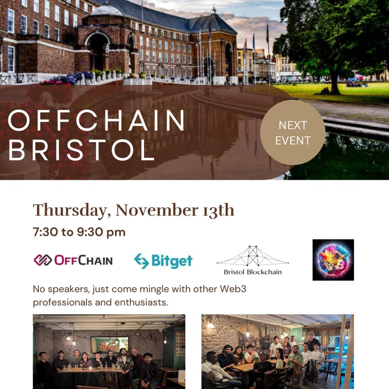Cover Image for OffChain Bristol × Bitget × Bristol Web3 — Special November Web3 Meetup