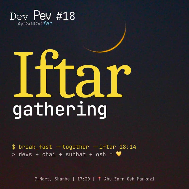Cover Image for DevPev meetup#18 - Iftar